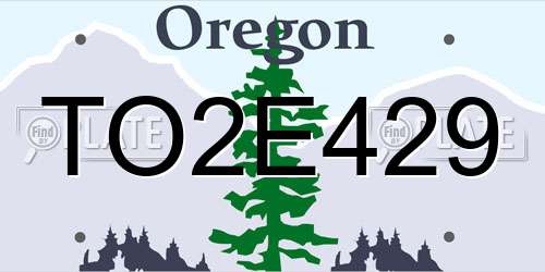 TO2E429 Oregon License Plate
