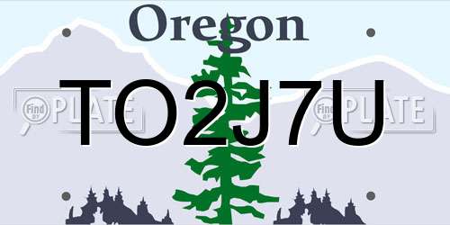 TO2J7U Oregon License Plate
