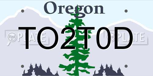 TO2T0D Oregon License Plate