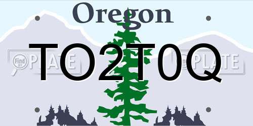 TO2T0Q Oregon License Plate