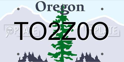 TO2Z0O Oregon License Plate