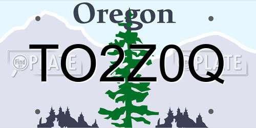 TO2Z0Q Oregon License Plate