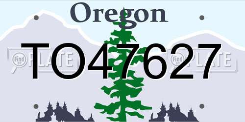 TO47627 Oregon License Plate