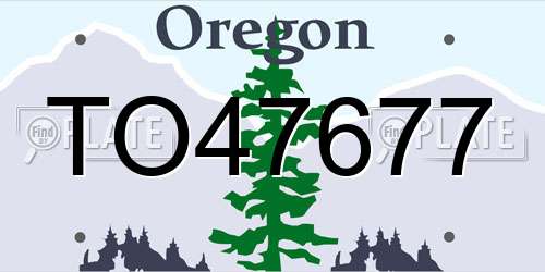TO47677 Oregon License Plate