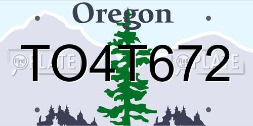 TO4T672 Oregon License Plate