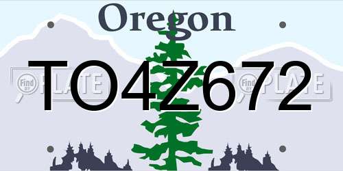 TO4Z672 Oregon License Plate