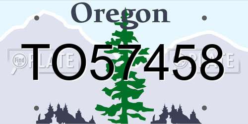 TO57458 Oregon License Plate