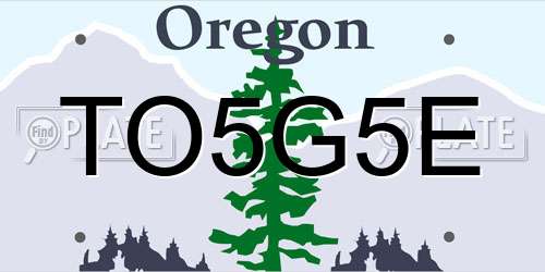 TO5G5E Oregon License Plate