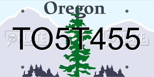 TO5T455 Oregon License Plate
