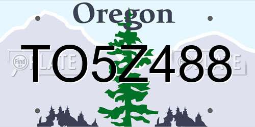 TO5Z488 Oregon License Plate