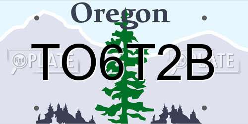 TO6T2B Oregon License Plate