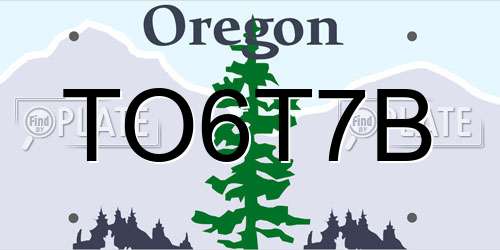 TO6T7B Oregon License Plate