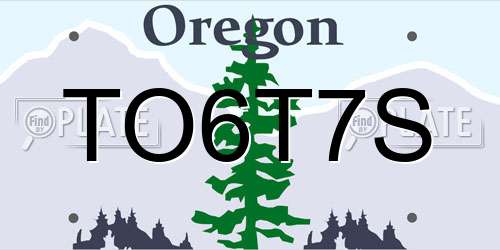 TO6T7S Oregon License Plate