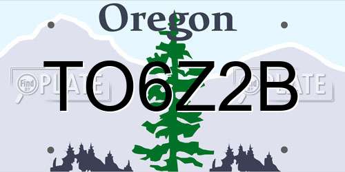 TO6Z2B Oregon License Plate