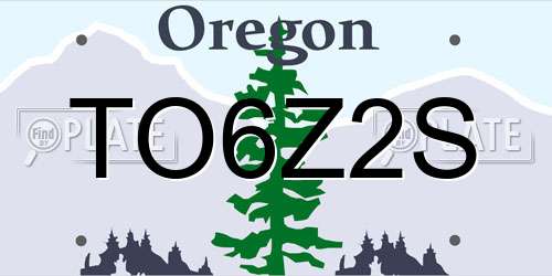 TO6Z2S Oregon License Plate