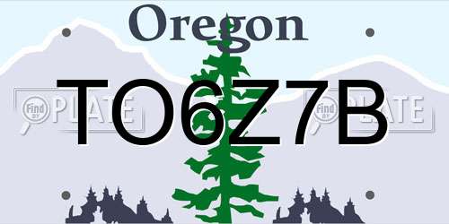 TO6Z7B Oregon License Plate