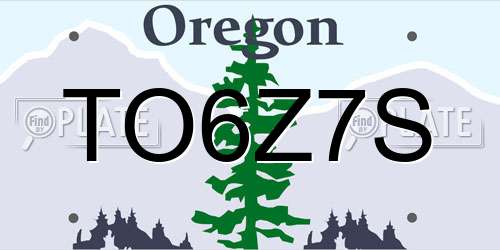 TO6Z7S Oregon License Plate