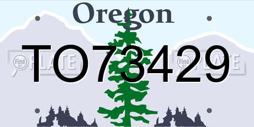 TO73429 Oregon License Plate