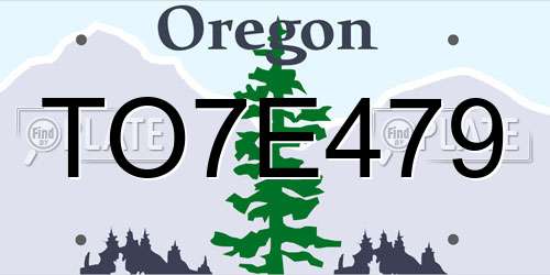 TO7E479 Oregon License Plate