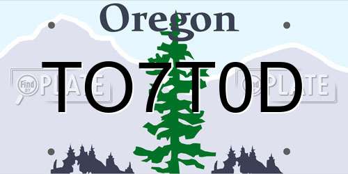 TO7T0D Oregon License Plate