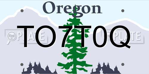 TO7T0Q Oregon License Plate