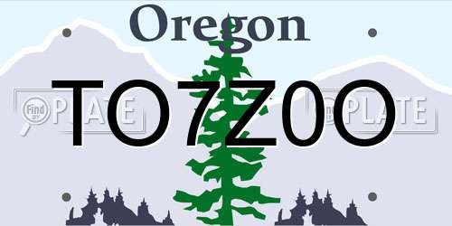 TO7Z0O Oregon License Plate
