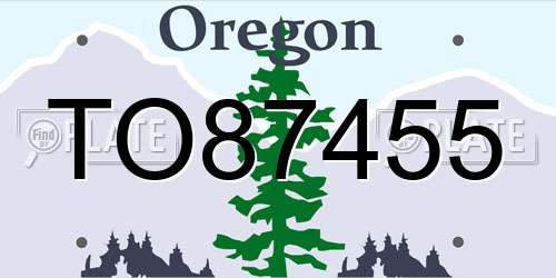 TO87455 Oregon License Plate