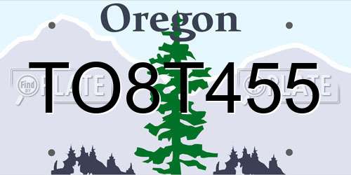 TO8T455 Oregon License Plate