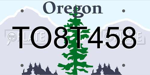 TO8T458 Oregon License Plate