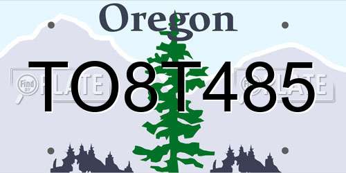 TO8T485 Oregon License Plate