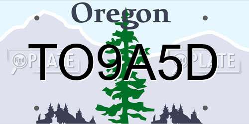 TO9A5D Oregon License Plate