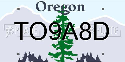 TO9A8D Oregon License Plate