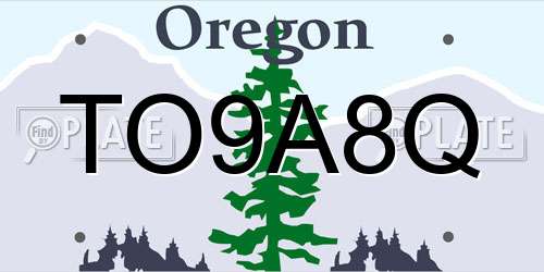 TO9A8Q Oregon License Plate
