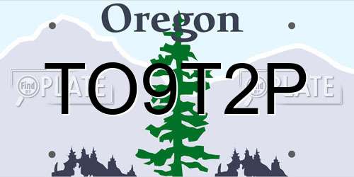 TO9T2P Oregon License Plate