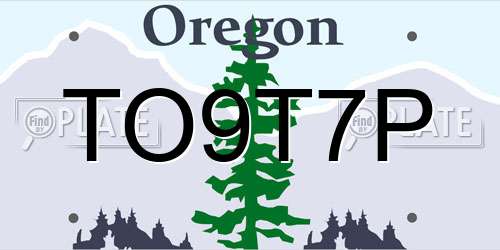 TO9T7P Oregon License Plate