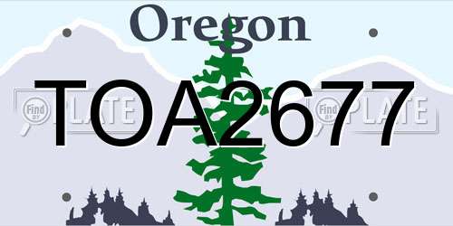 TOA2677 Oregon License Plate