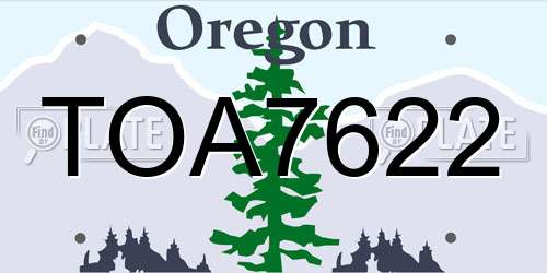TOA7622 Oregon License Plate