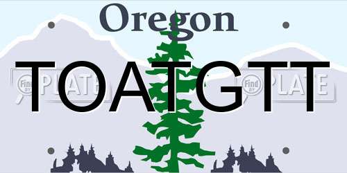 TOATGTT Oregon License Plate
