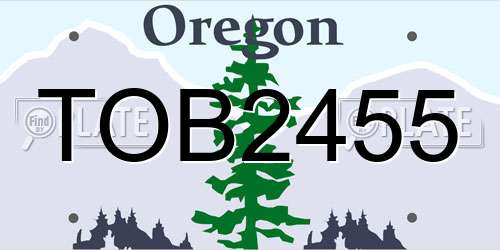 TOB2455 Oregon License Plate