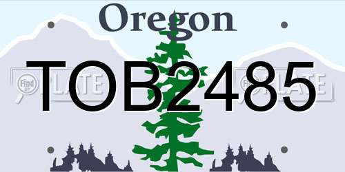 TOB2485 Oregon License Plate