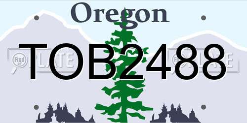 TOB2488 Oregon License Plate
