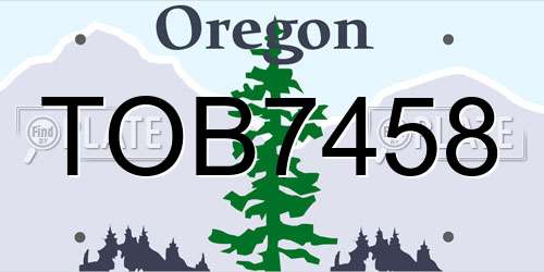 TOB7458 Oregon License Plate