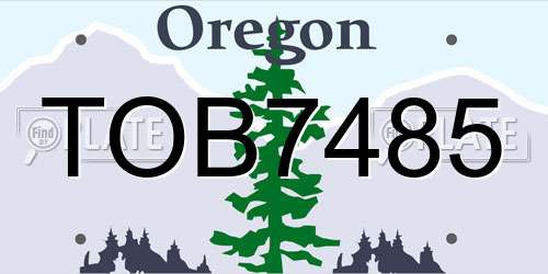 TOB7485 Oregon License Plate