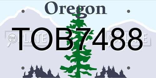 TOB7488 Oregon License Plate