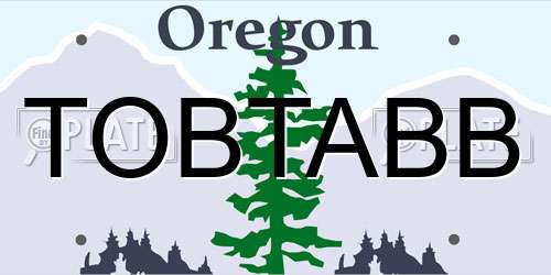 TOBTABB Oregon License Plate