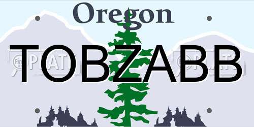 TOBZABB Oregon License Plate