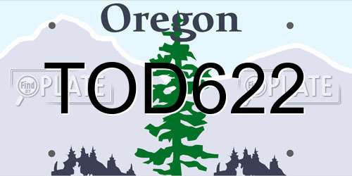 TOD622 Oregon License Plate