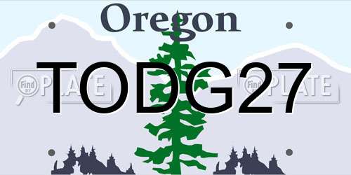 TODG27 Oregon License Plate