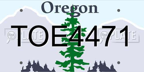 TOE4471 Oregon License Plate