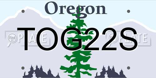 TOG22S Oregon License Plate